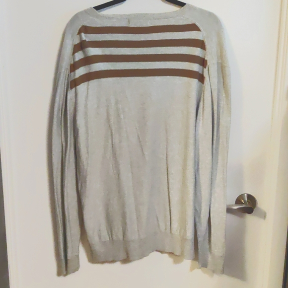 French Connection Grey V-Neck Sweater XL - Picture 2 of 4